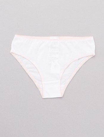 Lote de 10 cuecas lisas com cintura colorida - Kiabi