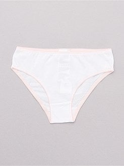 Lote de 10 cuecas lisas com cintura colorida - Kiabi