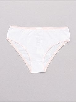 Lote de 10 cuecas lisas com cintura colorida - Kiabi