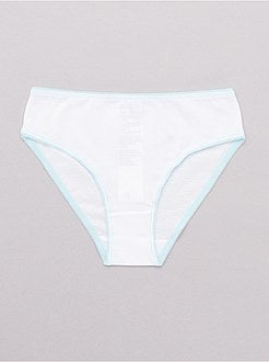 Lote de 10 cuecas lisas com cintura colorida - Kiabi