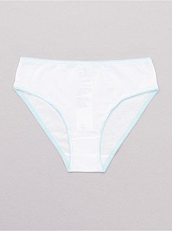 Lote de 10 cuecas lisas com cintura colorida - Kiabi