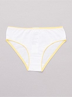 Lote de 10 cuecas lisas com cintura colorida - Kiabi