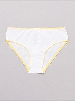 Lote de 10 cuecas lisas com cintura colorida - Kiabi