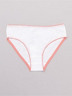 Lote de 10 cuecas lisas com cintura colorida - Kiabi