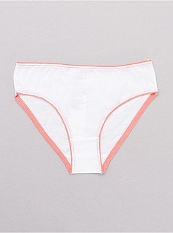 Lote de 10 cuecas lisas com cintura colorida - Kiabi