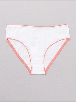 Lote de 10 cuecas lisas com cintura colorida - Kiabi