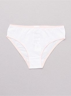 Lote de 10 cuecas lisas com cintura colorida - Kiabi