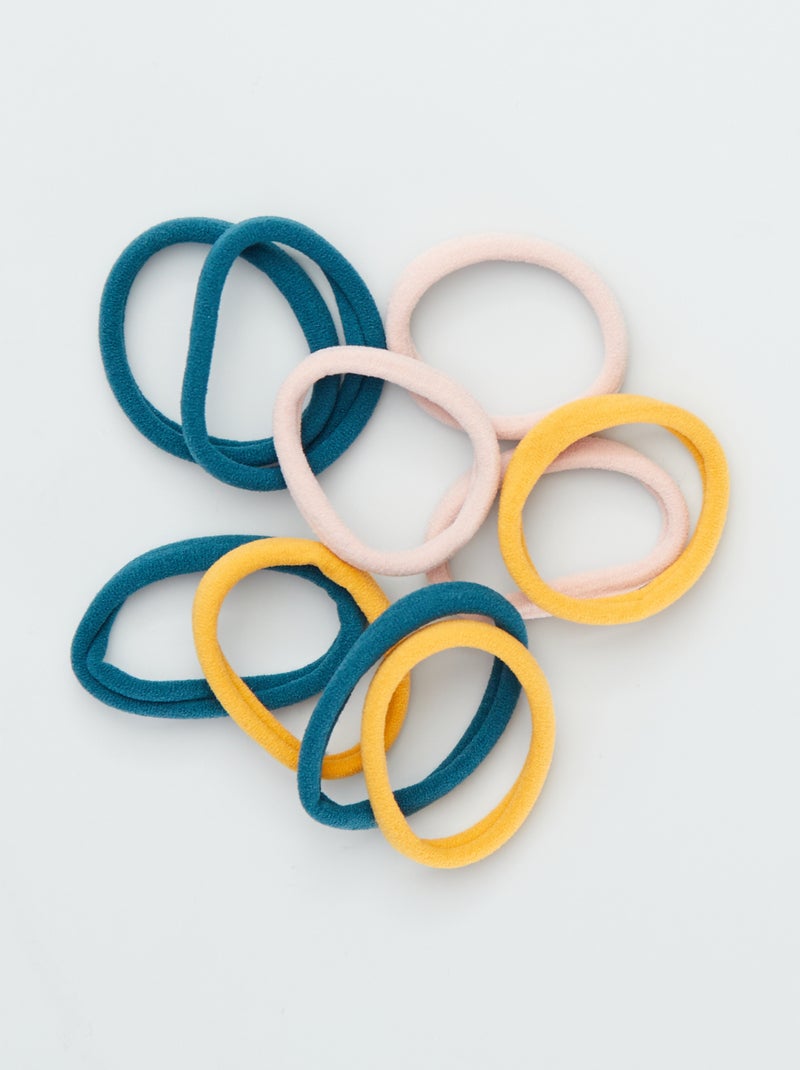 Lote de 10 elásticos para cabelo AMARELO - Kiabi
