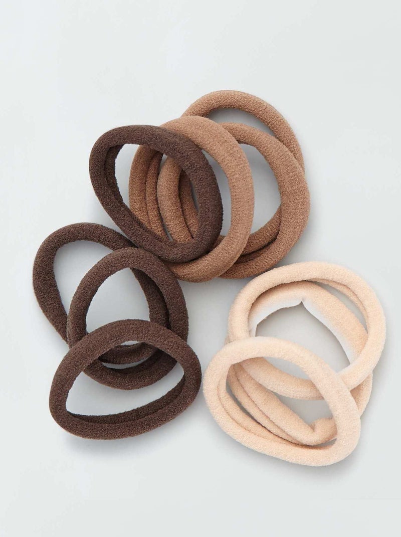 Lote de 10 elásticos para cabelo bege - Kiabi