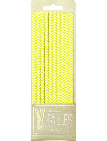 Lote de 10 palhas com estampado fantasia - Kiabi