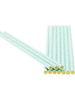 Lote de 10 palhas com estampado fantasia - Kiabi