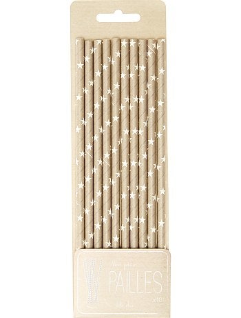 Lote de 10 palhas com estampado fantasia - Kiabi