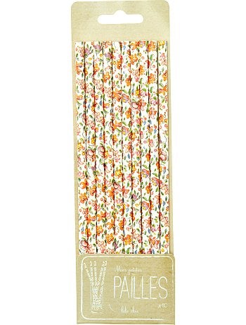 Lote de 10 palhas com estampado fantasia - Kiabi