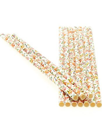 Lote de 10 palhas com estampado fantasia - Kiabi