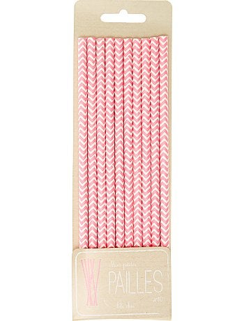 Lote de 10 palhas com estampado fantasia - Kiabi