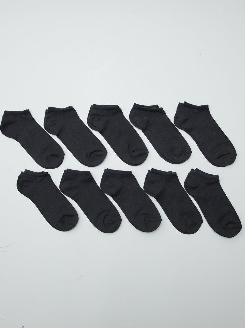 Lote de 10 pares de meias Preto - Kiabi