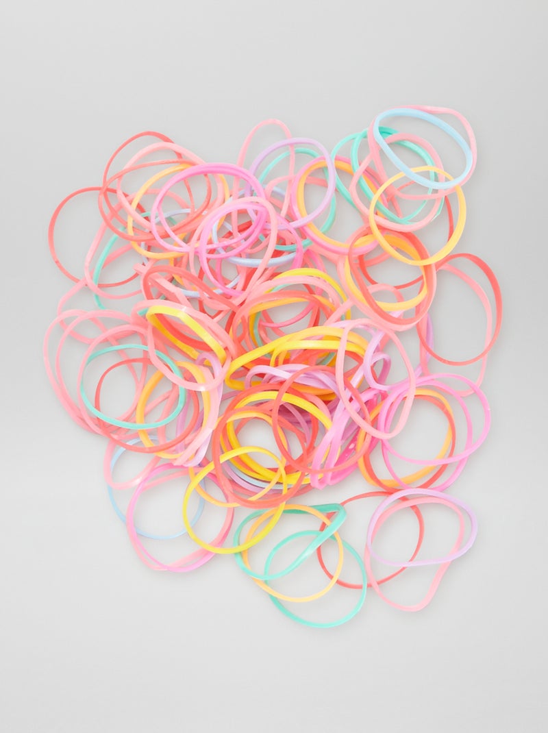 Lote de 100 elásticos coloridos ROSA - Kiabi