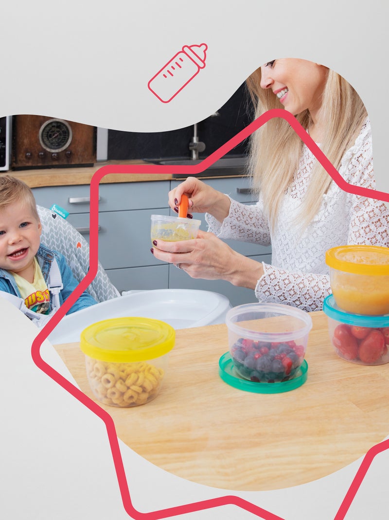 Lote de 12 boiões de 250 ml 'Badabulle' Multicor - Kiabi