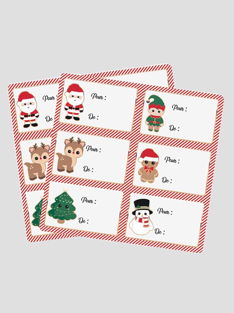 Lote de 12 etiquetas de Natal BEGE - Kiabi