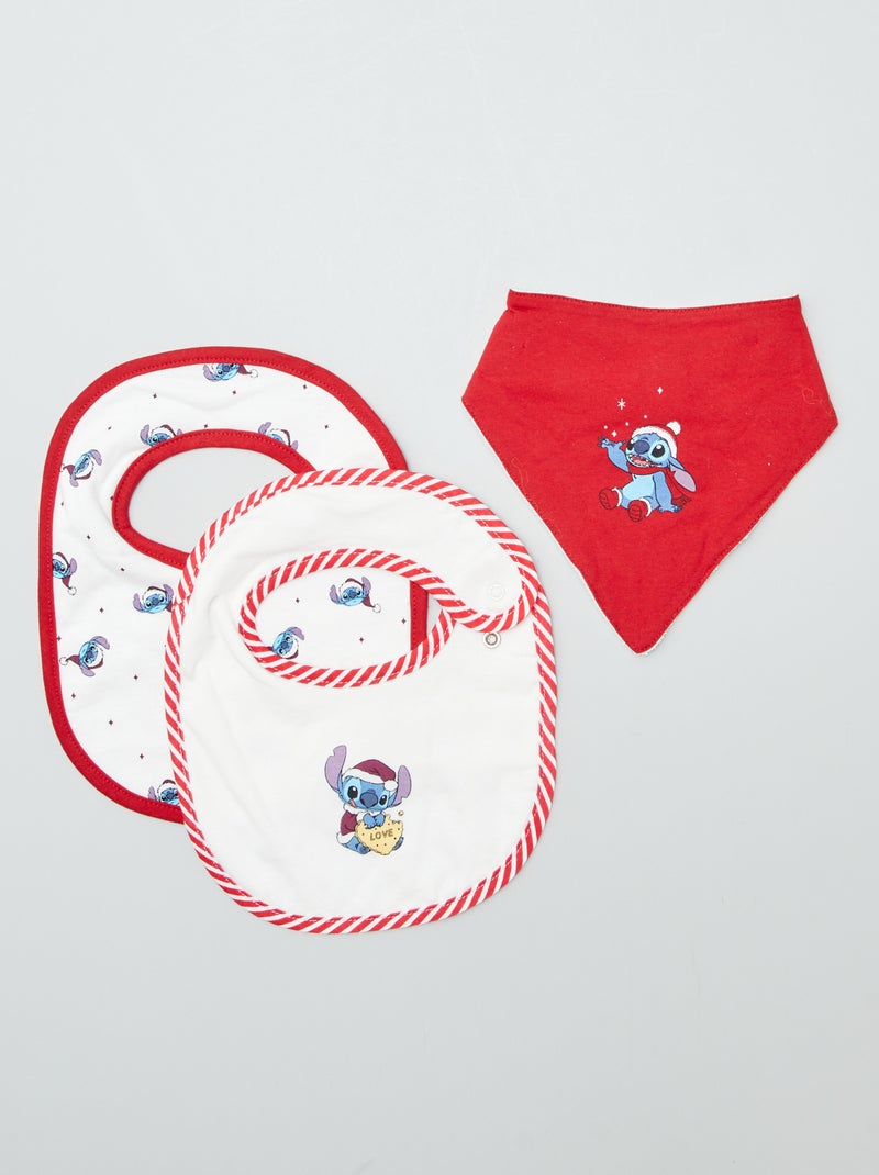 Lote de 2 babetes + 1 babete bandana para o Natal 'Disney' VERMELHO - Kiabi