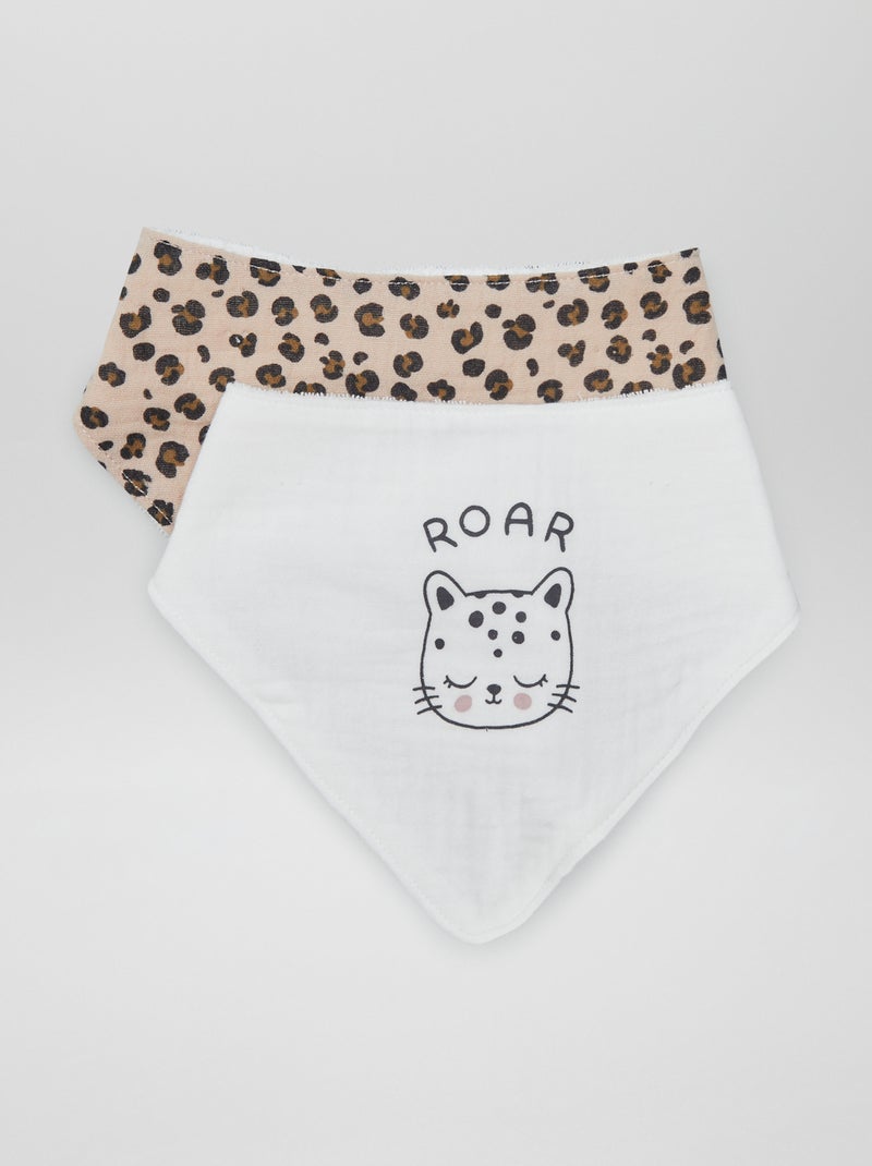 Lote de 2 babetes tipo bandana BRANCO - Kiabi