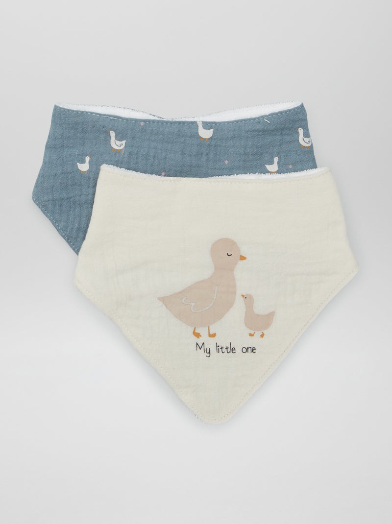 Lote de 2 babetes tipo bandana BRANCO - Kiabi