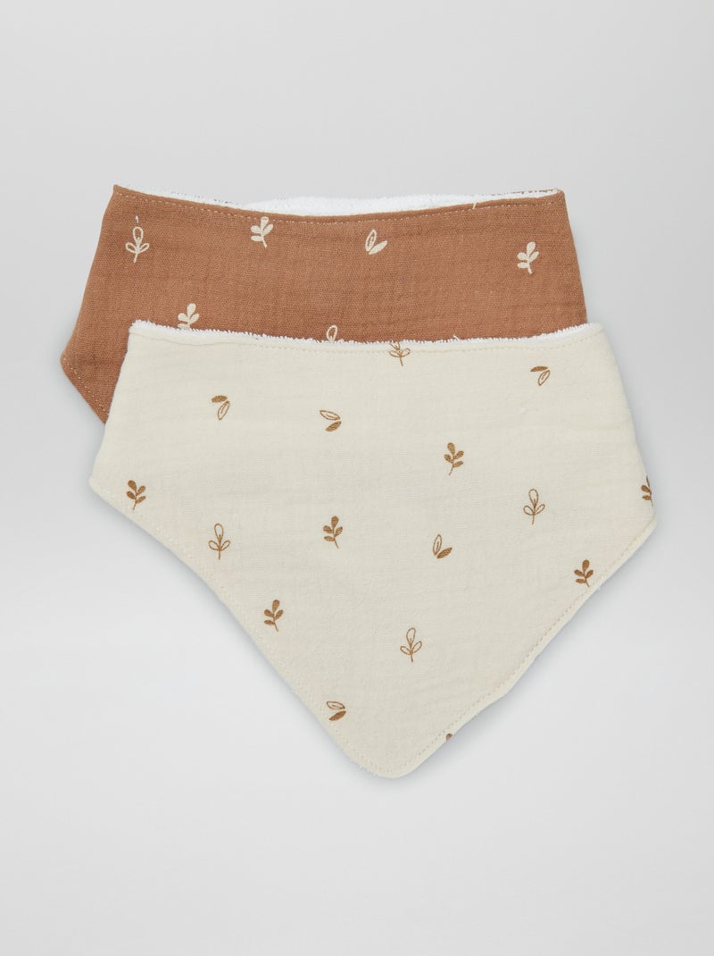 Lote de 2 babetes tipo bandana MARROM - Kiabi