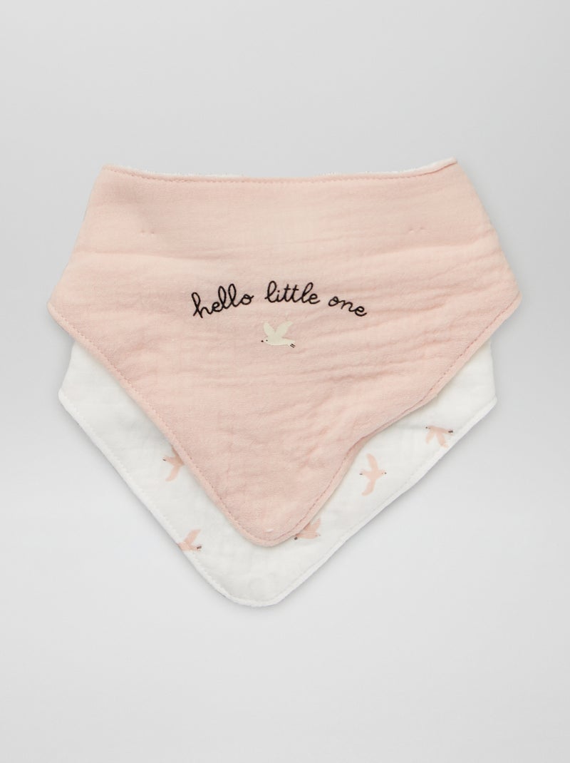 Lote de 2 babetes tipo bandana ROSA - Kiabi