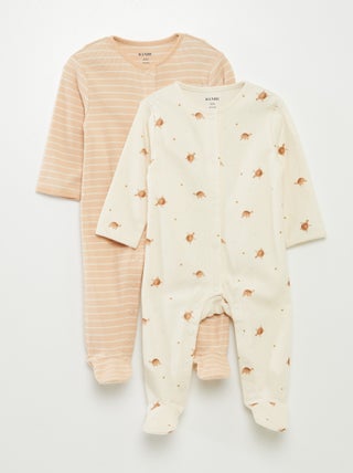 Lote de 2 babygros com pés