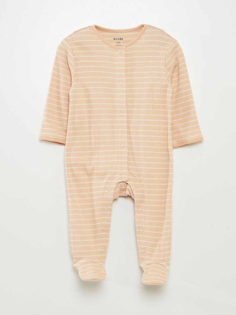 Lote de 2 babygros com pés CASTANHO - Kiabi