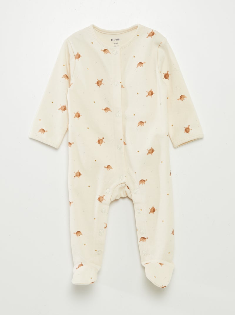 Lote de 2 babygros com pés CASTANHO - Kiabi