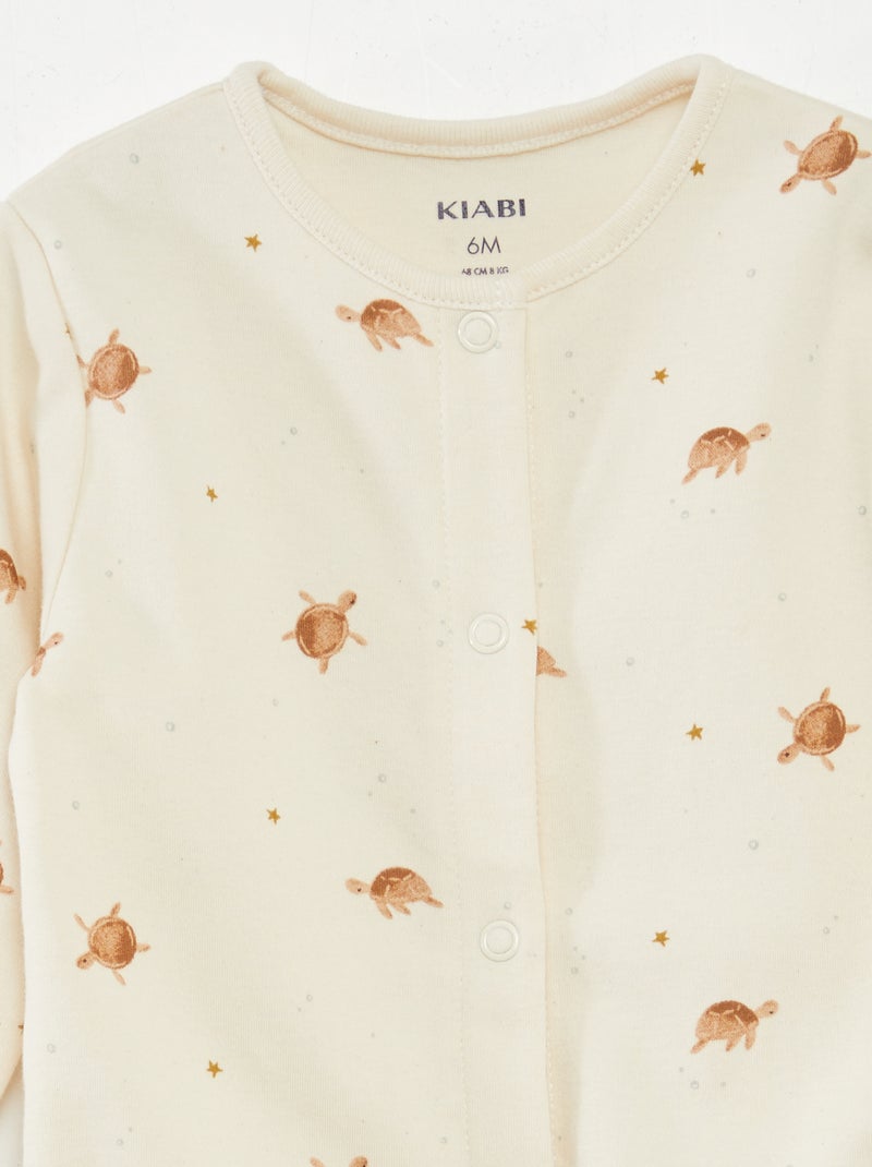 Lote de 2 babygros com pés CASTANHO - Kiabi