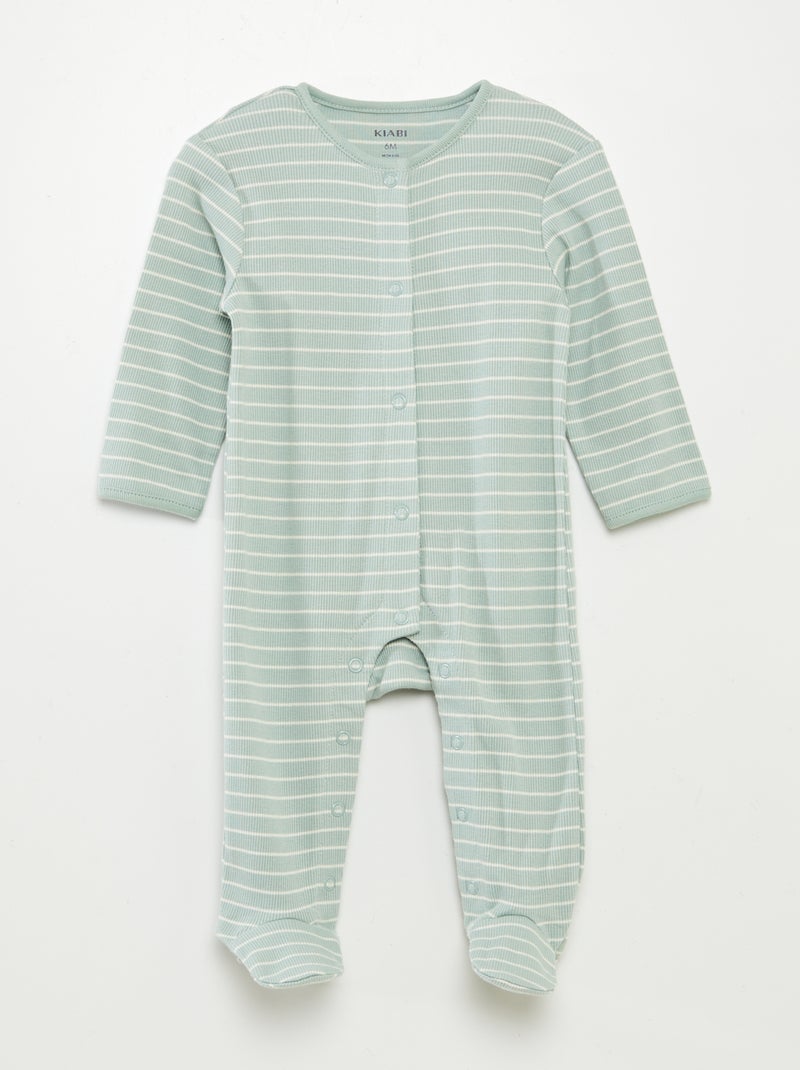 Lote de 2 babygros com pés VERDE - Kiabi