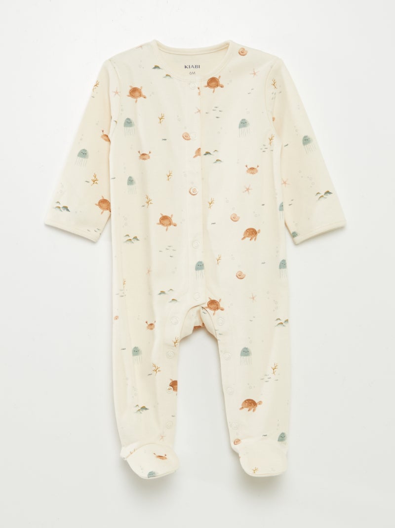 Lote de 2 babygros com pés VERDE - Kiabi