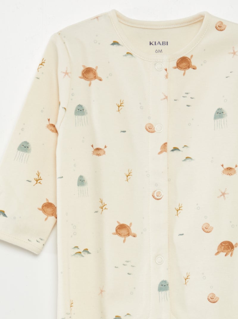 Lote de 2 babygros com pés VERDE - Kiabi
