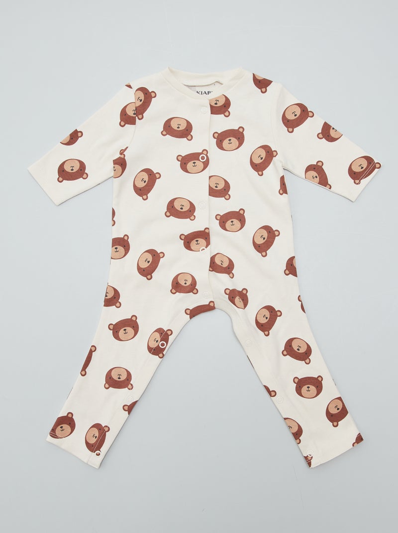 Lote de 2 babygrows com abertura - So Easy BEGE - Kiabi
