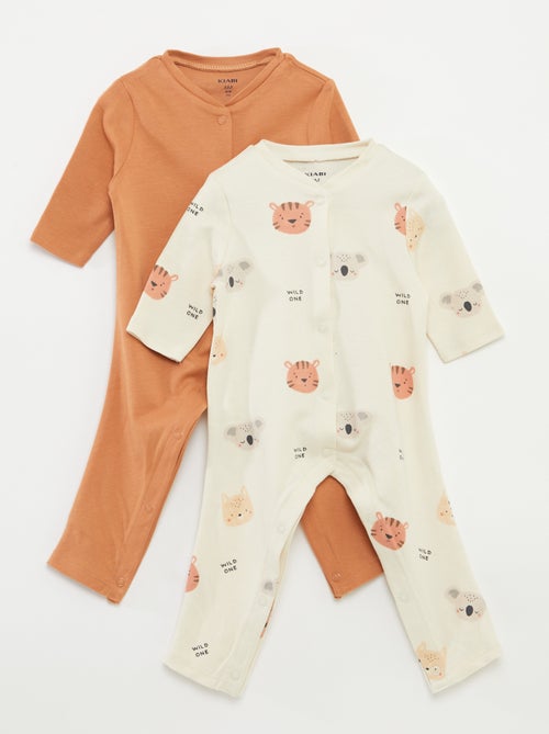 Lote de 2 babygrows com abertura - So Easy - Kiabi