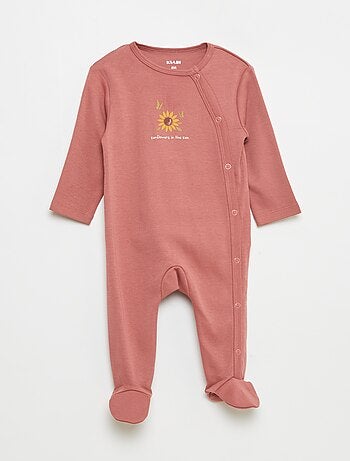 Lote de 2 babygrows com pés e abertura com molas de pressão