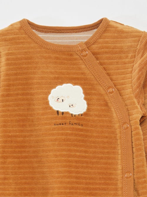 Lote de 2 babygrows de veludo - Kiabi