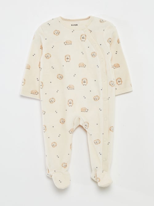 Lote de 2 babygrows de veludo - Kiabi