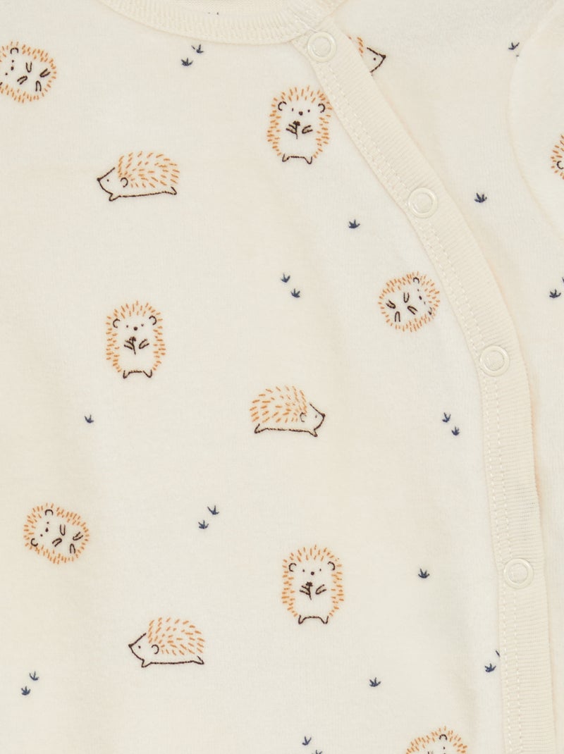 Lote de 2 babygrows de veludo Branco - Kiabi