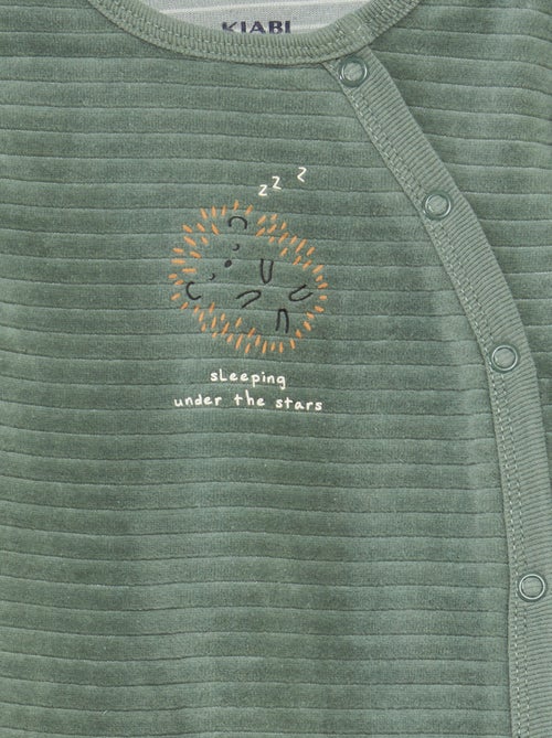 Lote de 2 babygrows de veludo - Kiabi