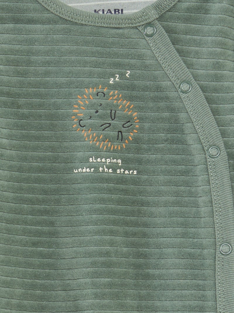 Lote de 2 babygrows de veludo Branco - Kiabi