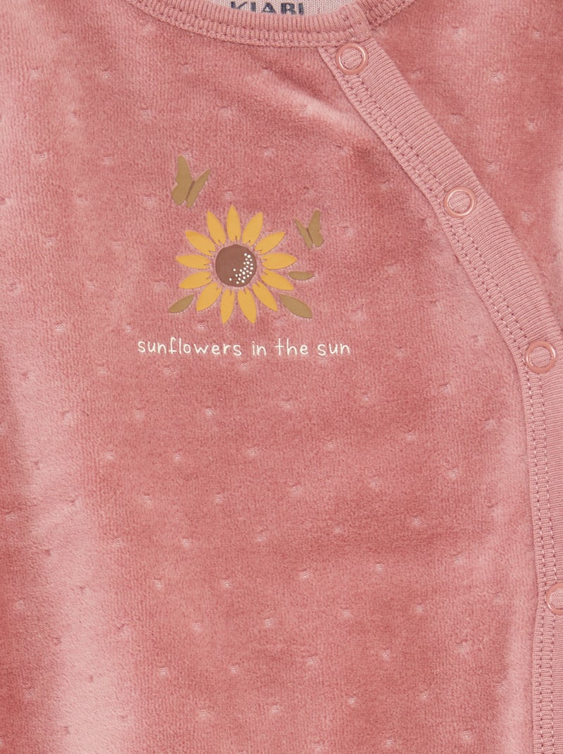 Lote de 2 babygrows de veludo Branco - Kiabi