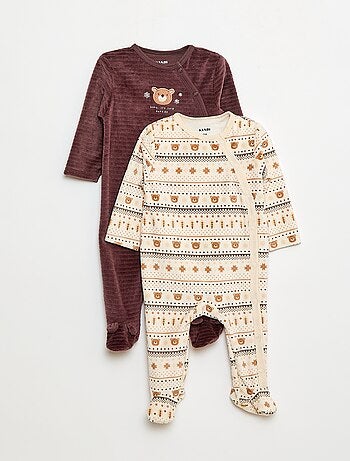 Lote de 2 babygrows de veludo