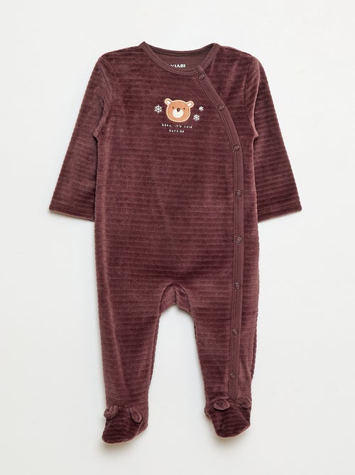 Lote de 2 babygrows de veludo - Kiabi