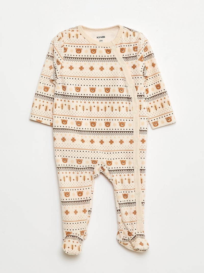 Lote de 2 babygrows de veludo Branco - Kiabi
