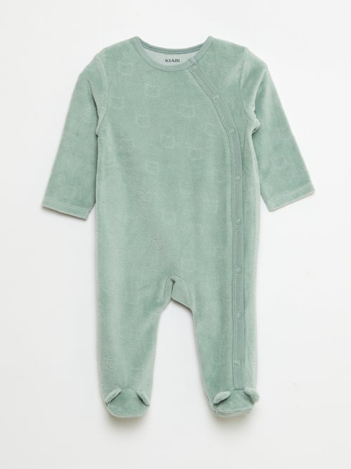 Lote de 2 babygrows de veludo - Kiabi Lote de 2 babygrows de veludo - Kiabi