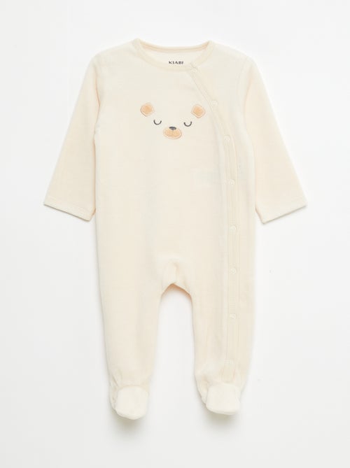 Lote de 2 babygrows de veludo - Kiabi Lote de 2 babygrows de veludo - Kiabi