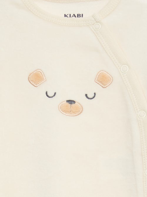 Lote de 2 babygrows de veludo - Kiabi Lote de 2 babygrows de veludo - Kiabi